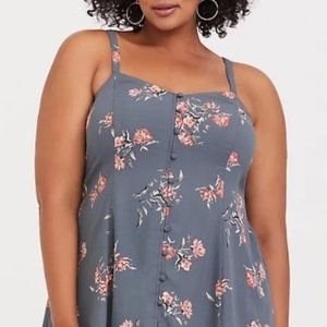 Torrid gray/floral fit and flare cami sz 1 (14/16)